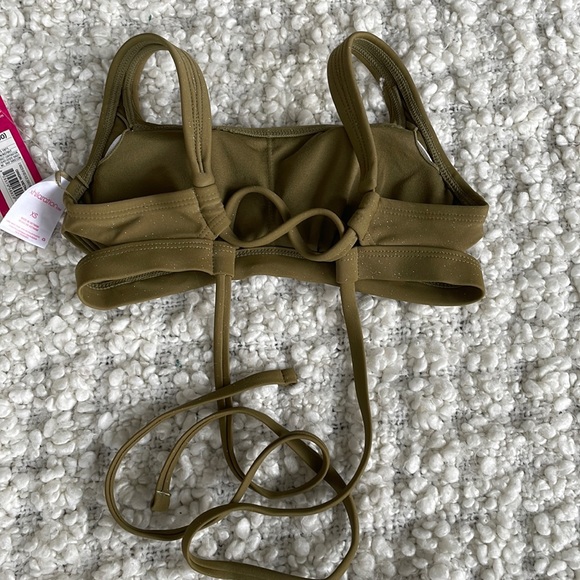 Army Green Shimmer bikini Top - Picture 2 of 4